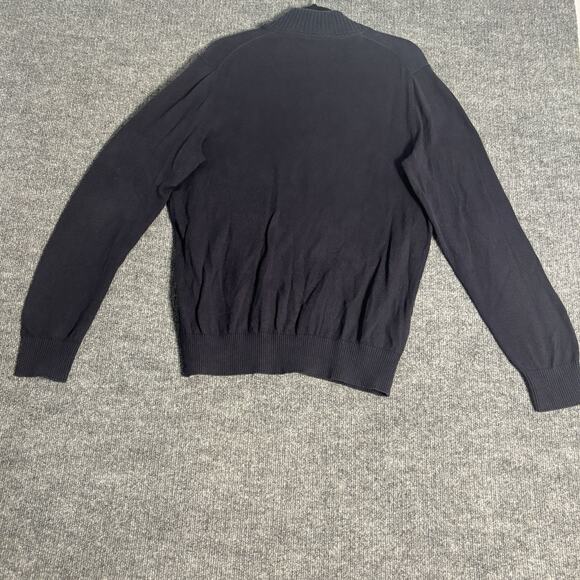 Eddie Bauer‎ Sweater Mens M Navy Blue Half Zip Cotton Cashmere Pullover Soft - Picture 3 of 15